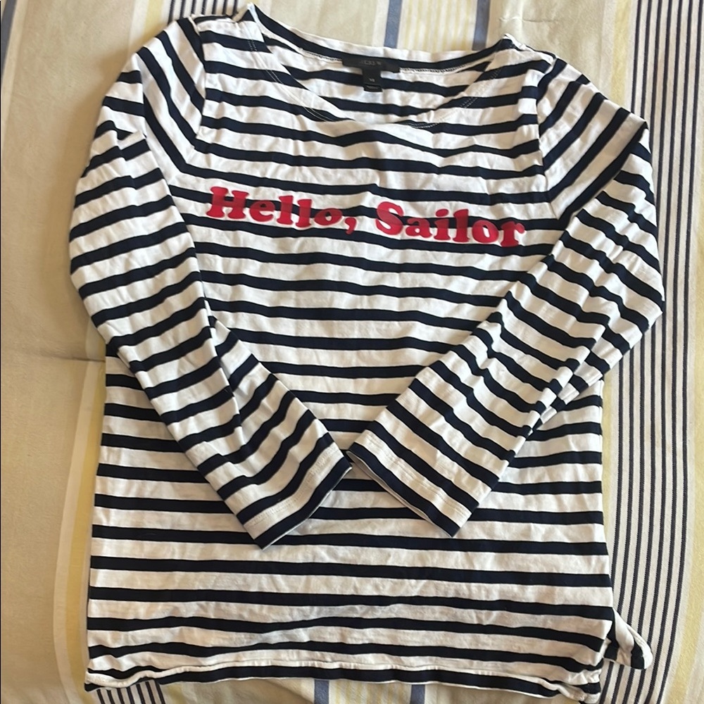JCrew Shirt with Red Hello, Sailor